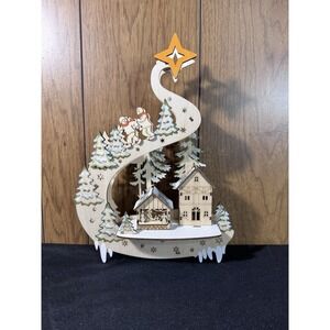 Kurt Adler Battery-Operated Light-Up LED Wooden Christmas  Village